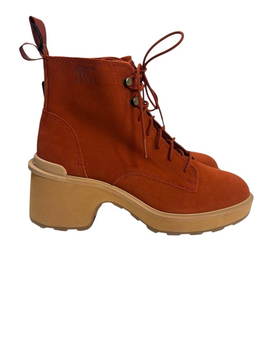 Sorel Shoes - Sorel Waterproof Suede Lace Up Boots Women’s 10 Rust Orange Platform Lug Sole